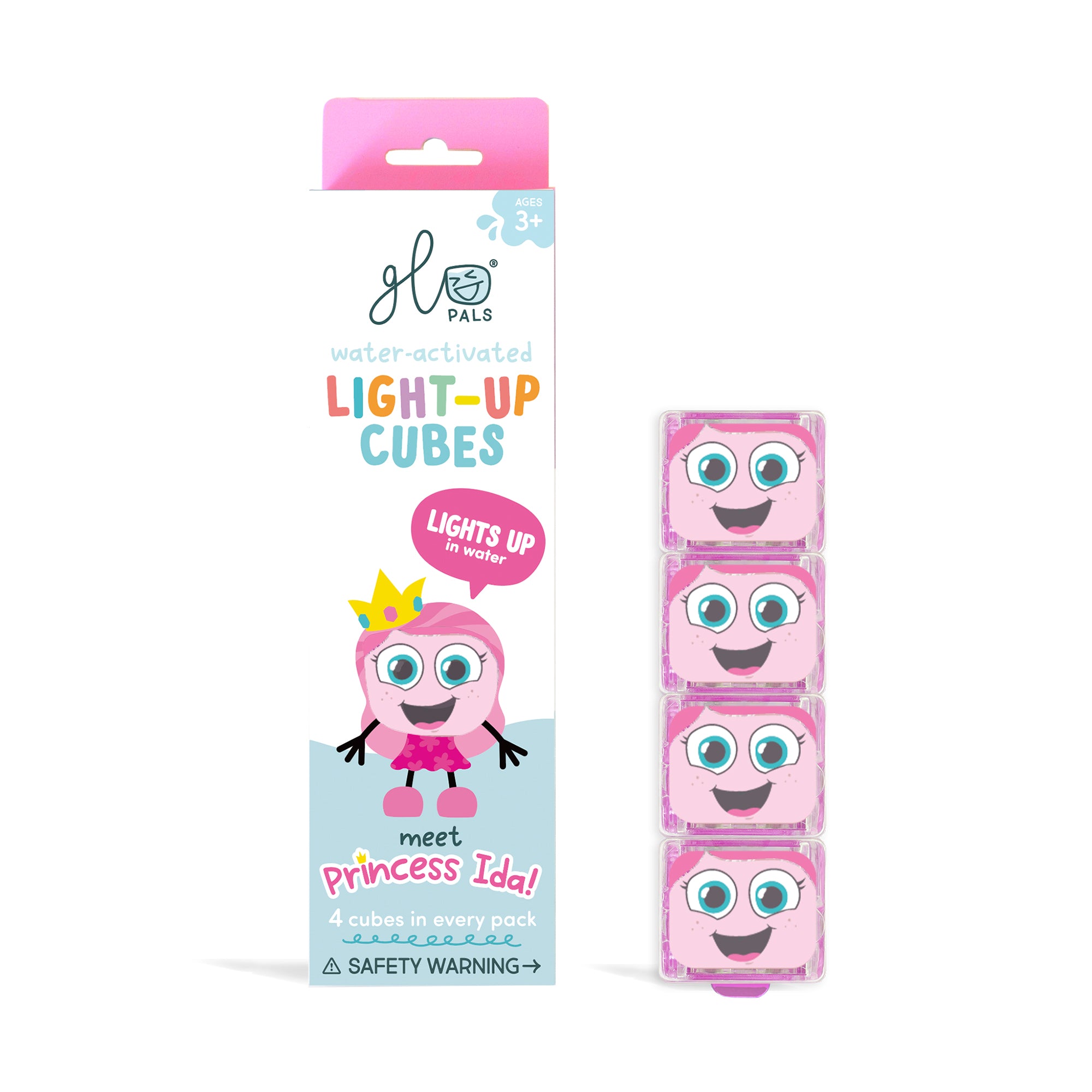 Light Up Cubes 4pk - Princess Ida - Pink