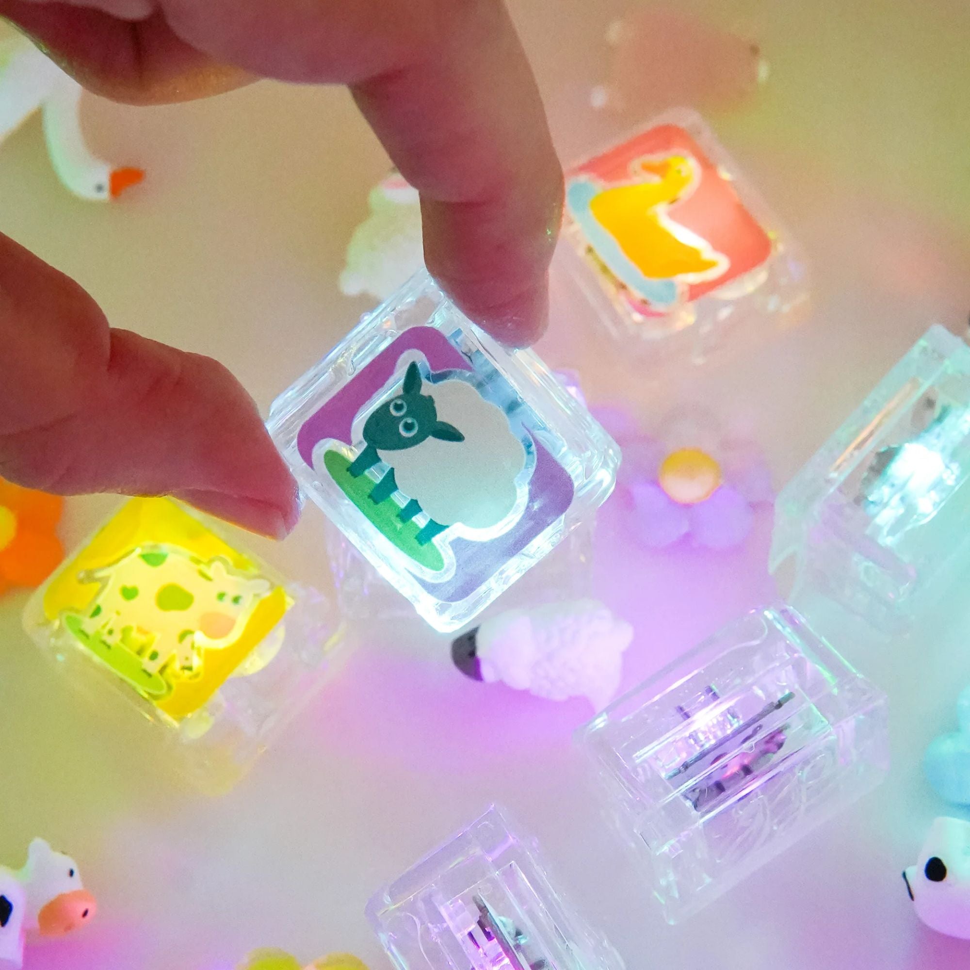 Light Up Cubes 6pk - Farm